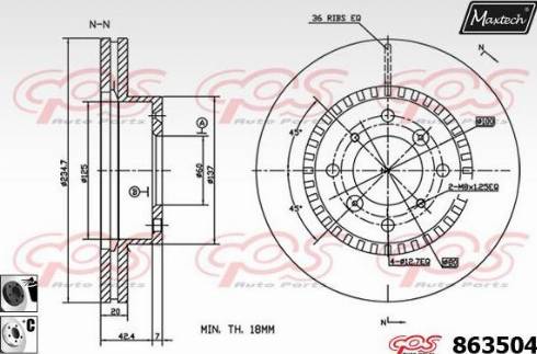 Maxtech 863504.6060 - Bremžu diski ps1.lv