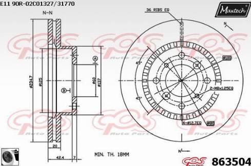 Maxtech 863504.0060 - Bremžu diski ps1.lv