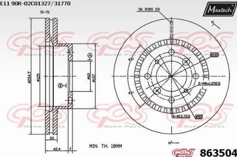 Maxtech 863504.0000 - Bremžu diski ps1.lv