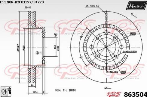 Maxtech 863504.0080 - Bremžu diski ps1.lv