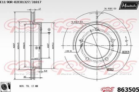 Maxtech 863505.0060 - Bremžu diski ps1.lv