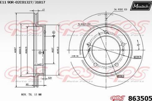 Maxtech 863505.0000 - Bremžu diski ps1.lv