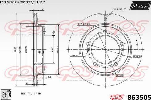 Maxtech 863505.0080 - Bremžu diski ps1.lv