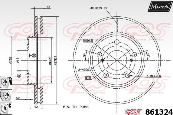 Maxtech 863504 - Bremžu diski ps1.lv