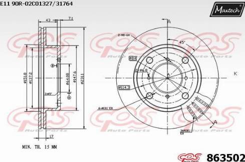 Maxtech 863502.0000 - Bremžu diski ps1.lv