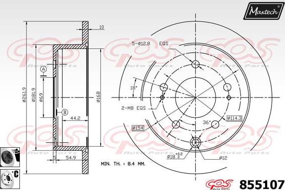 Maxtech 863502 - Bremžu diski ps1.lv