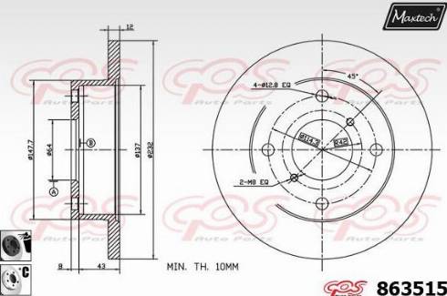 Maxtech 863515.6060 - Bremžu diski ps1.lv