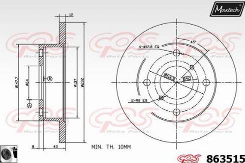 Maxtech 863515.0060 - Bremžu diski ps1.lv