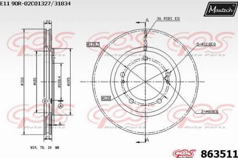 Maxtech 863511.0000 - Bremžu diski ps1.lv