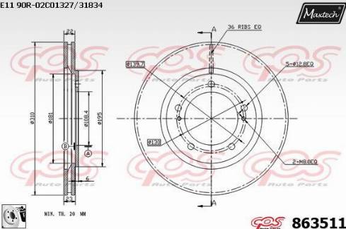 Maxtech 863511.0080 - Bremžu diski ps1.lv