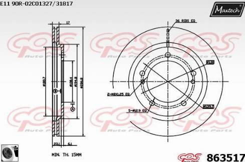 Maxtech 863517.0060 - Bremžu diski ps1.lv