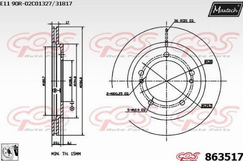 Maxtech 863517.0080 - Bremžu diski ps1.lv