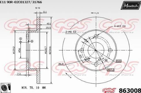 Maxtech 863008.0060 - Bremžu diski ps1.lv