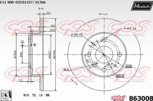 Maxtech 863008.0080 - Bremžu diski ps1.lv