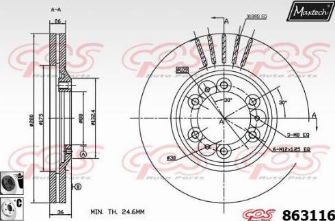 Maxtech 863116.6060 - Bremžu diski ps1.lv