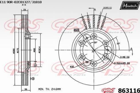 Maxtech 863116.0000 - Bremžu diski ps1.lv