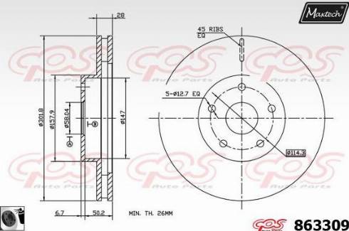 Maxtech 863309.0060 - Bremžu diski ps1.lv