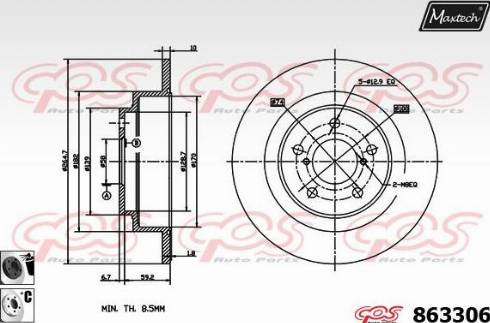 Maxtech 863306.6060 - Bremžu diski ps1.lv