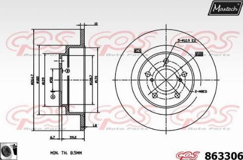 Maxtech 863306.0060 - Bremžu diski ps1.lv