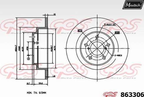 Maxtech 863306.0000 - Bremžu diski ps1.lv