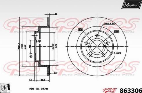 Maxtech 863306.0080 - Bremžu diski ps1.lv