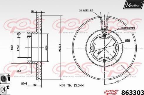 Maxtech 863303.6060 - Bremžu diski ps1.lv