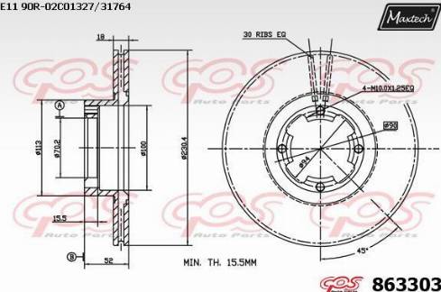 Maxtech 863303.0000 - Bremžu diski ps1.lv