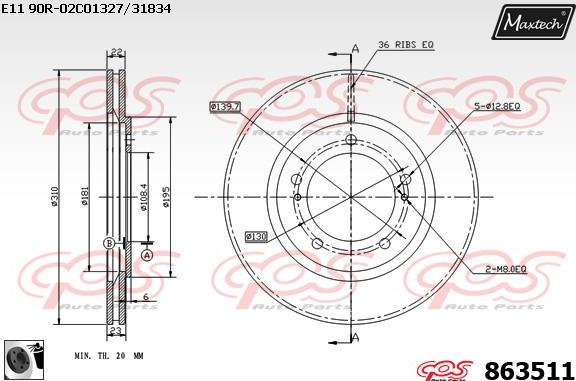 Maxtech 863303 - Bremžu diski ps1.lv