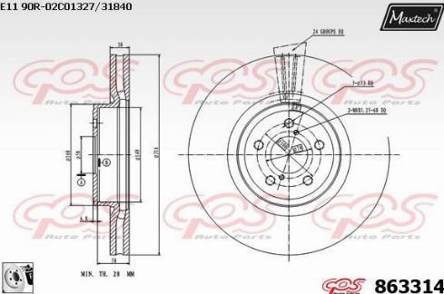 Maxtech 863314.0080 - Bremžu diski ps1.lv