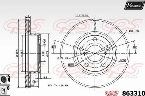 Maxtech 863310.6060 - Bremžu diski ps1.lv