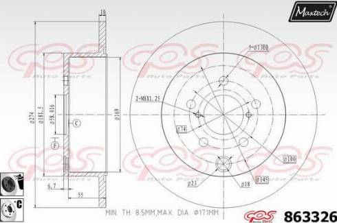 Maxtech 863326.6060 - Bremžu diski ps1.lv