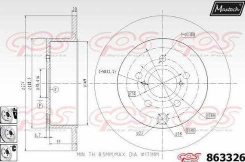 Maxtech 863326.6880 - Bremžu diski ps1.lv