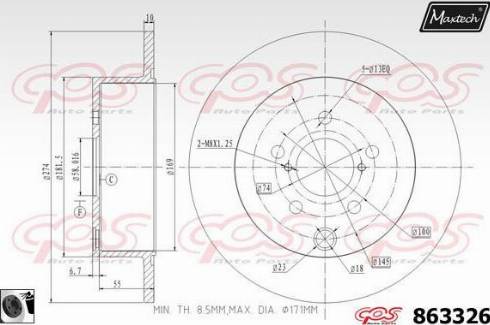 Maxtech 863326.0060 - Bremžu diski ps1.lv