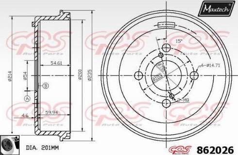 Maxtech 862026.0060 - Bremžu trumulis ps1.lv