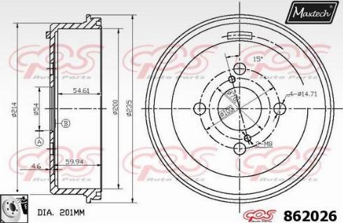 Maxtech 862026.0080 - Bremžu trumulis ps1.lv