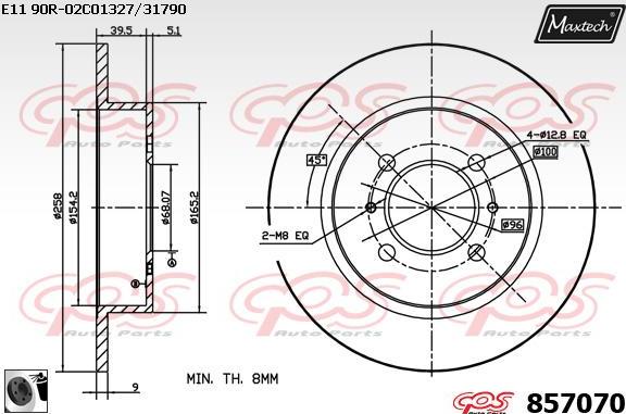 Maxtech 800101 - Skrūve, Bremžu disks ps1.lv