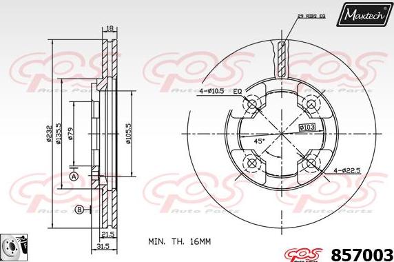 Maxtech 811169 - Bremžu diski ps1.lv