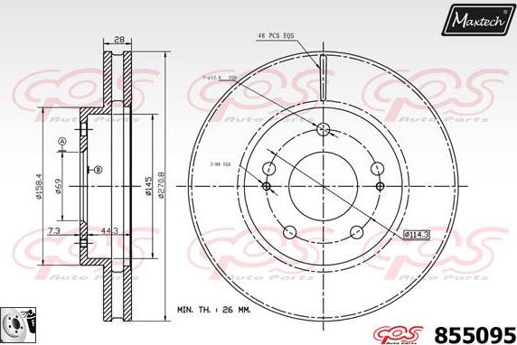 Maxtech 811166 - Bremžu diski ps1.lv