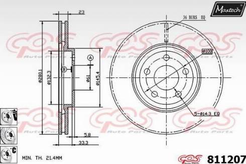 Maxtech 811207.6880 - Bremžu diski ps1.lv