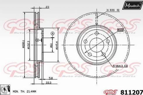 Maxtech 811207.0080 - Bremžu diski ps1.lv