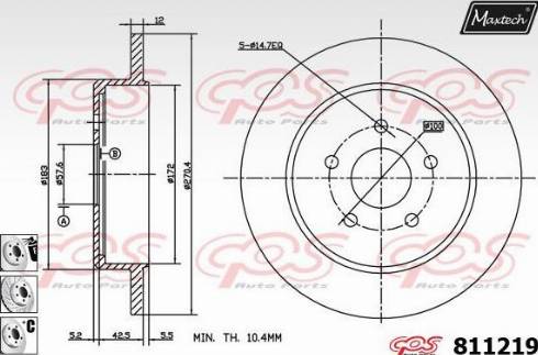 Maxtech 811219.6980 - Bremžu diski ps1.lv