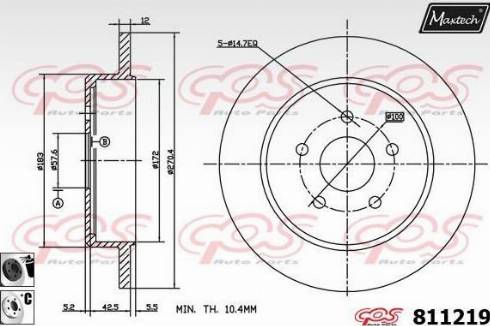 Maxtech 811219.6060 - Bremžu diski ps1.lv