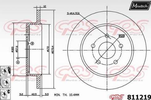 Maxtech 811219.6880 - Bremžu diski ps1.lv