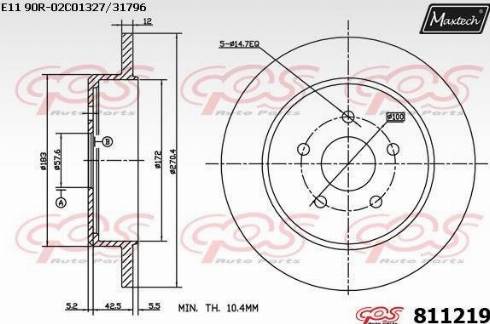 Maxtech 811219.0000 - Bremžu diski ps1.lv