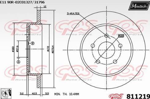 Maxtech 811219.0080 - Bremžu diski ps1.lv