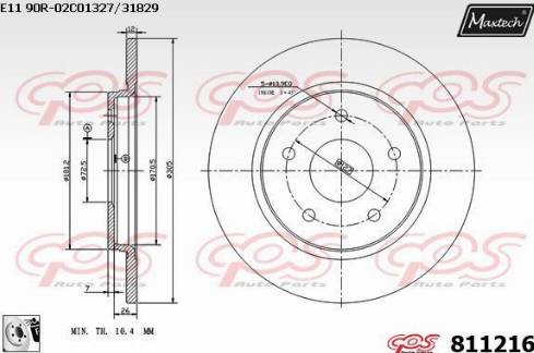 Maxtech 811216.0080 - Bremžu diski ps1.lv