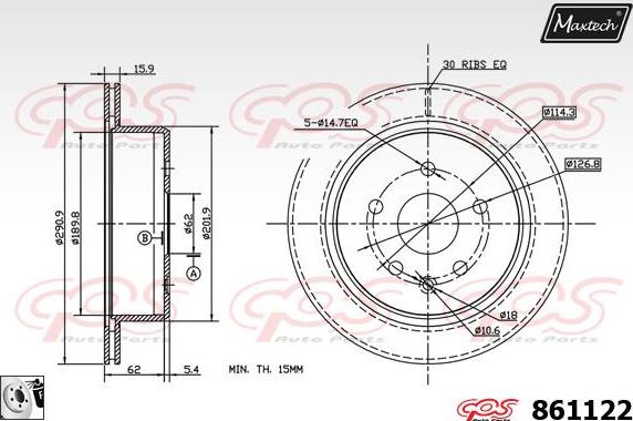 Maxtech 811234 - Bremžu diski ps1.lv