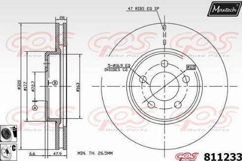 Maxtech 811233.6060 - Bremžu diski ps1.lv