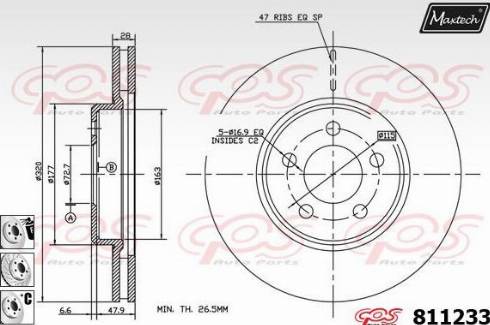 Maxtech 811233.6880 - Bremžu diski ps1.lv