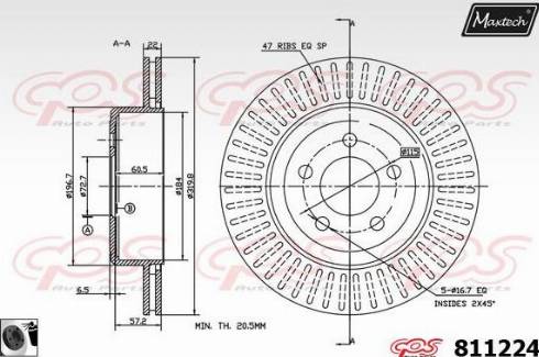 Maxtech 811224.0060 - Bremžu diski ps1.lv